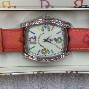 Dooney & Bourke Multicolor Dial Watch with Pink Strap